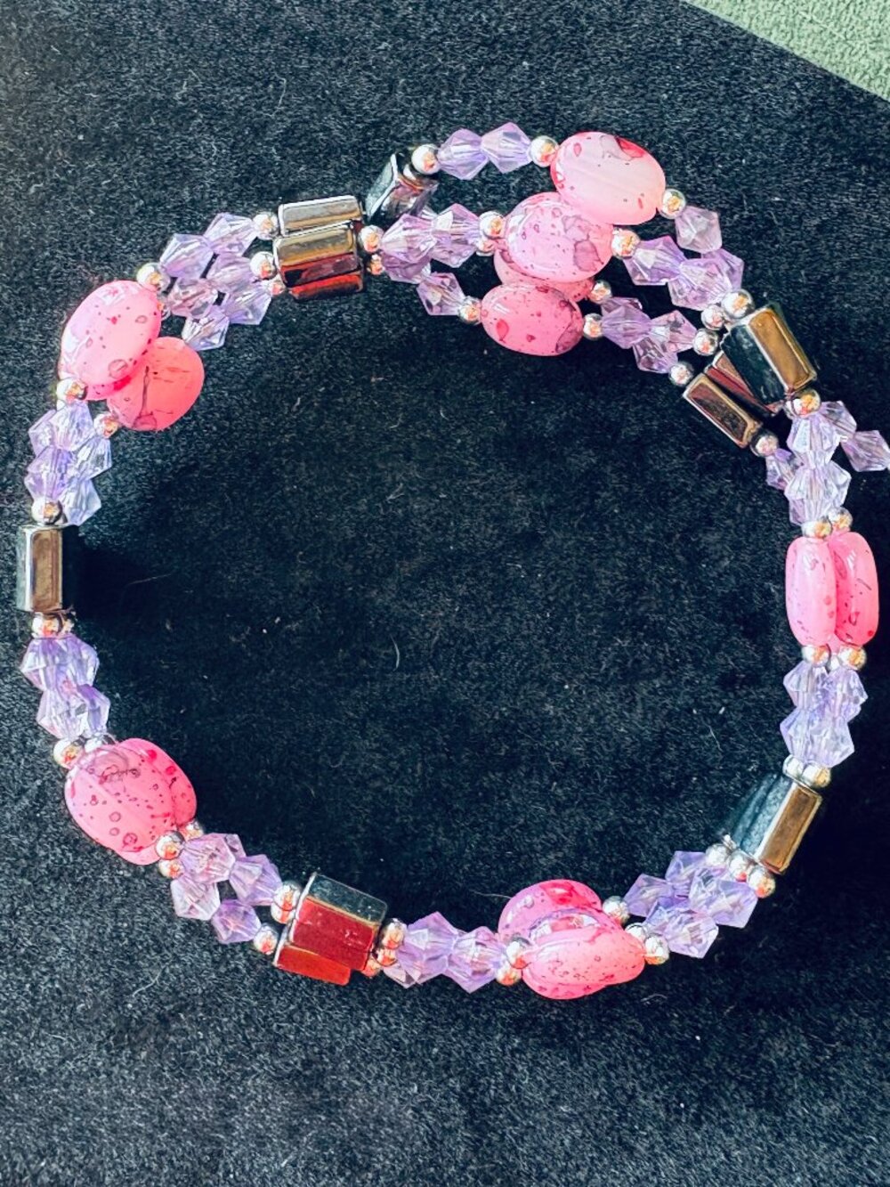 Pink and Magnet Beaded Necklace or Bracelet